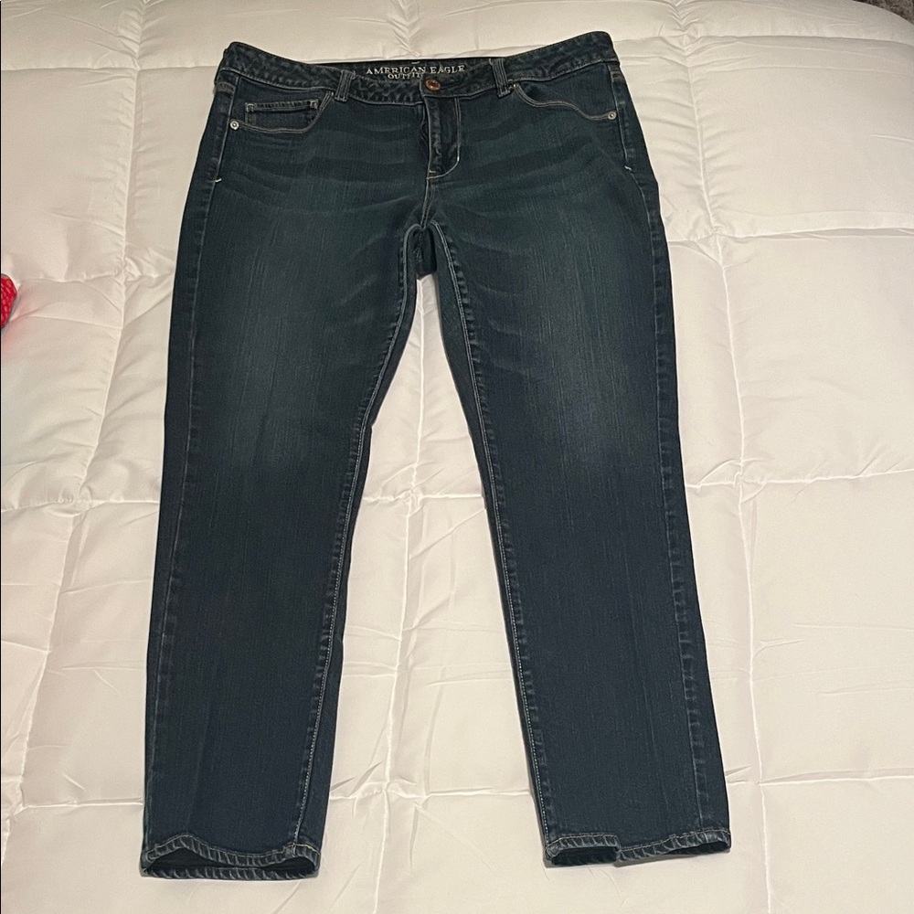 American Eagle Outfitters Women's Dark Blue Skinny Stretch Jeans